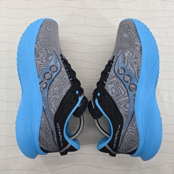 Saucony Womens Kinvara 14 Gray Blue Black Running Sneakers Shoes S10823-60 Sz 9 - Picture 8 of 12